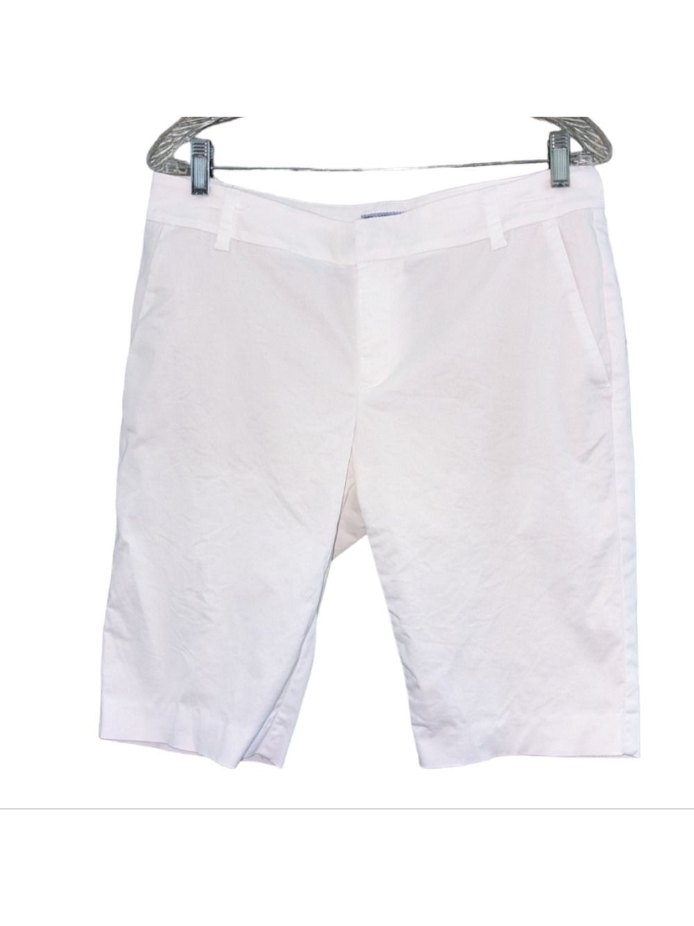Lord & Taylor White Stretch 12" Bermuda Shorts, Size 8 Capsule